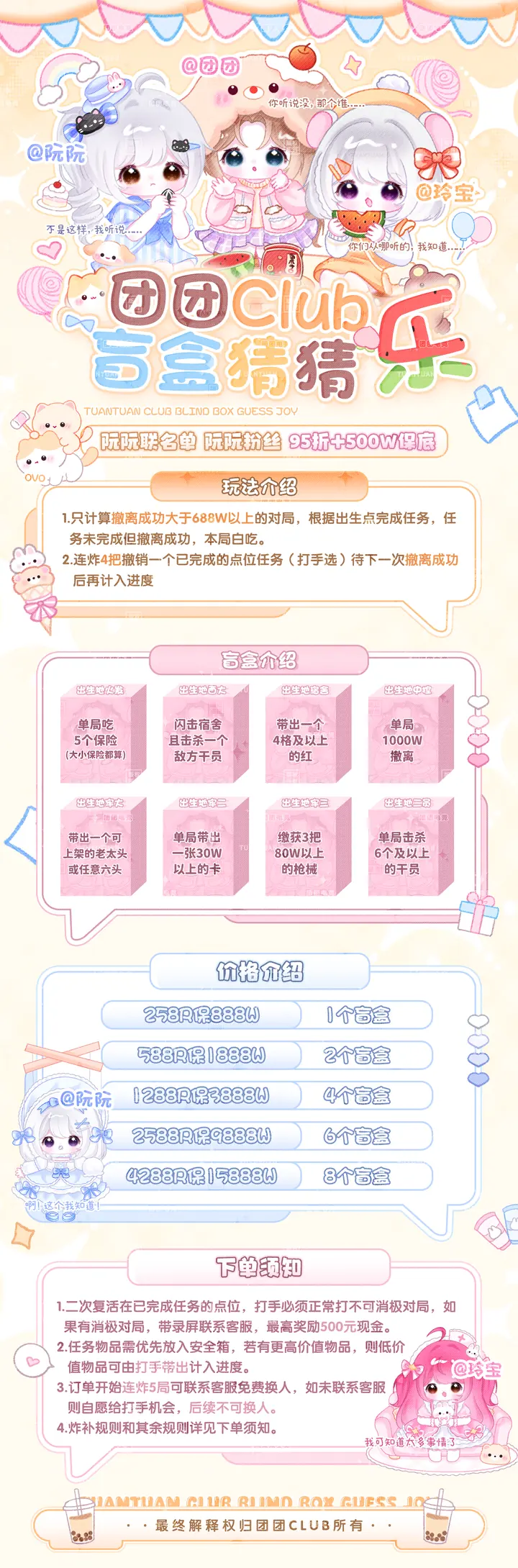 团团Club 盲盒猜猜乐进阶菜单