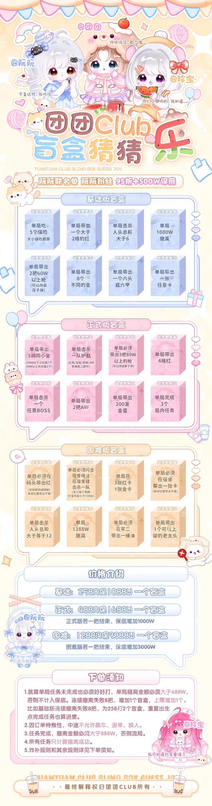 团团Club 盲盒猜猜乐三档挑战